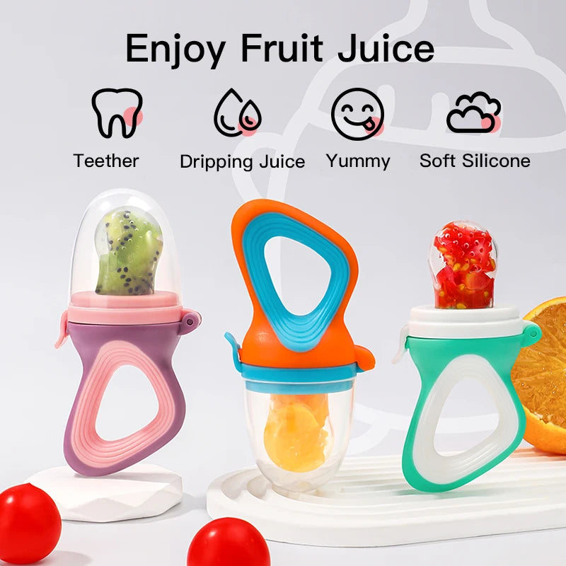 SAIDAH mangeoire à fruits et légumes pour bébé avec sac en maille moyenne Silicone liquide de qualité alimentaire alimentation délicieuse nutritionnelle