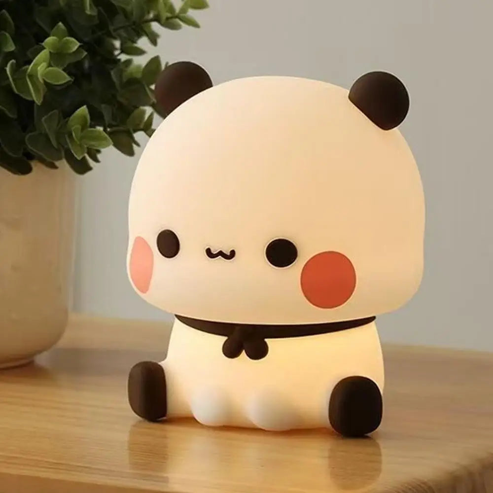 Mignon Panda veilleuse LED Squishy nouveauté Animal tactile lampe de nuit 3 Modes Dimmable bébé enfants chambre veilleuse Pat lampe