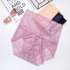 Culotte en dentelle femmes taille haute sous-vêtements floraux M-3XL filles culottes Sexy dames dentelle caleçons Lingerie chaude