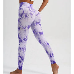 Femmes sans couture cravate colorant Yoga Leggings taille haute Fitness Sexy mode Leggings exercice course levage fesses cyclisme Leggings