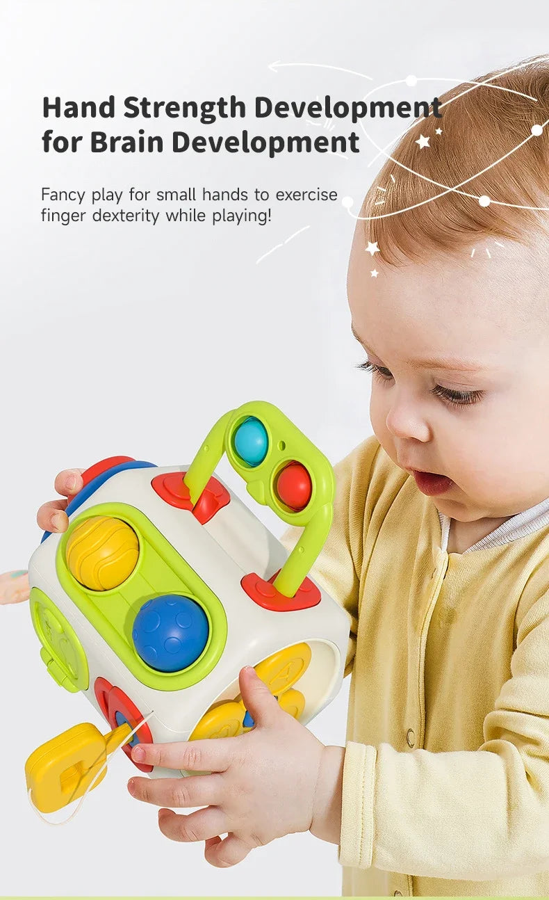 Cube occupé Montessori, jouets pour activités sensorielles pour tout-petits, planche occupée, apprentissage éducatif précoce, jouets de voyage, cadeau pour enfants