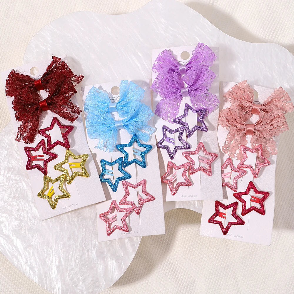 Enfants frais pince à cheveux ensemble fleur imprimé doux papillon épingles à cheveux enfants BB cheveux frange Clips Barrettes fille accessoires chapeaux