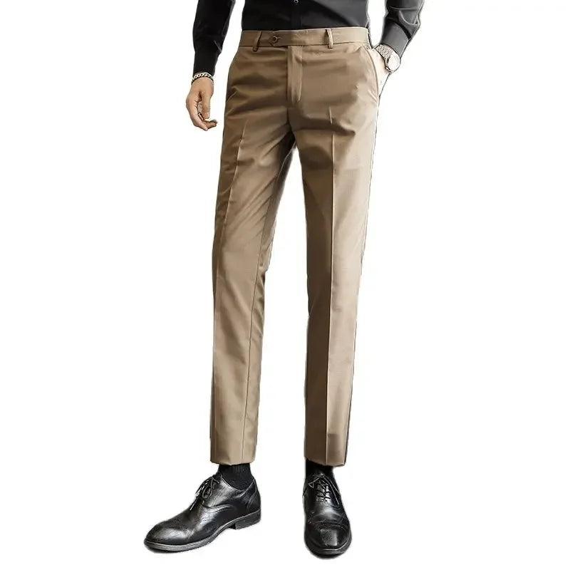 Pantalons formels hommes 2024 nouveau élégant homme bureau travail pantalon décontracté élastique coton pantalon hommes 17 couleurs pantalons Hombre