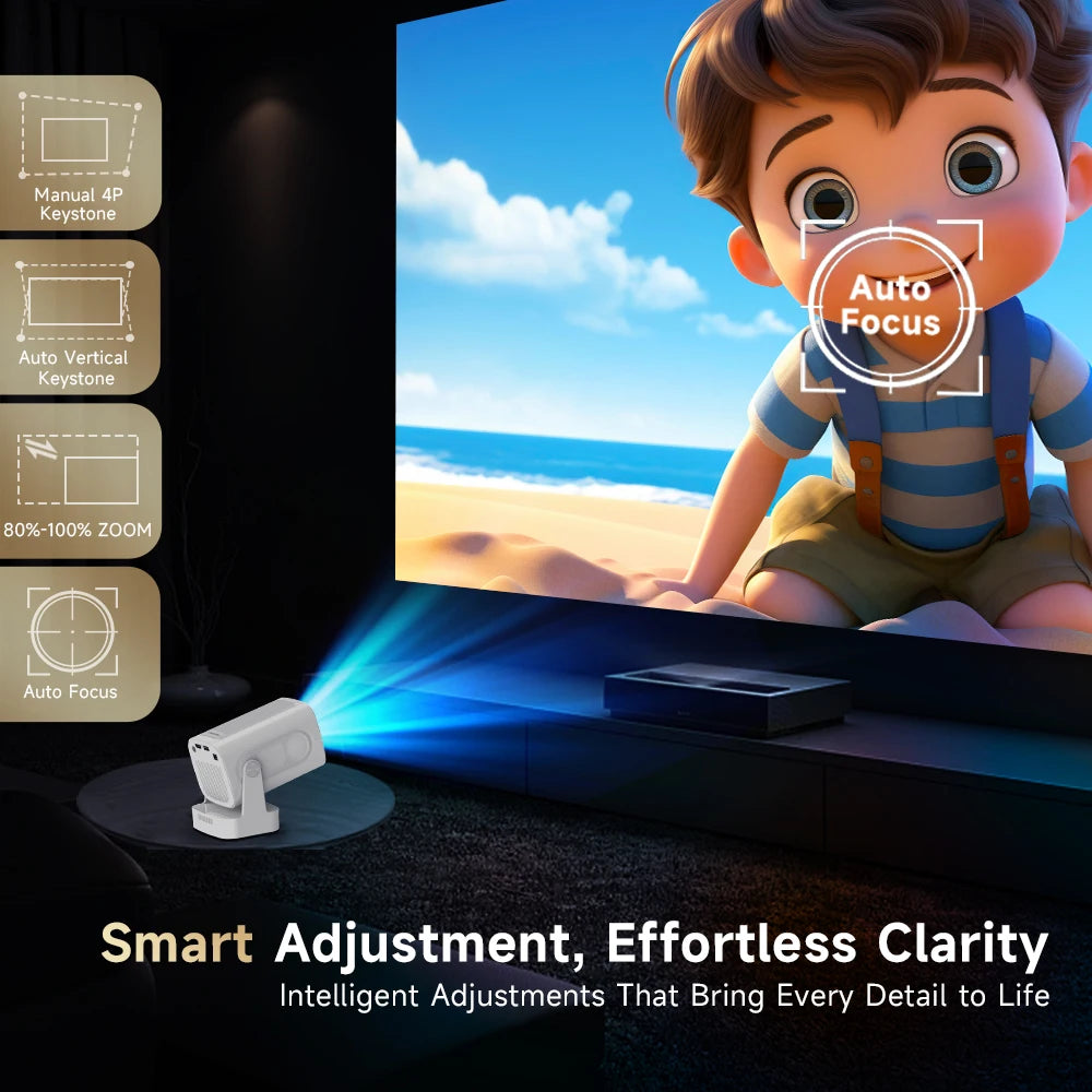 Magcubic HY310 projecteur à mise au point automatique 1080P natif 4K 330ANSI Android 11 WiFi6 BT5.4 Mini projecteur de film extérieur avec Air Mouse