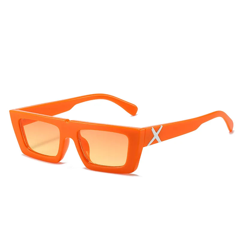 Lunettes de soleil à spoage X, petit cadre carré, temples personnalisés, accessoires streetwear quotidiens pour femmes, protection UV pour hommes, conduite