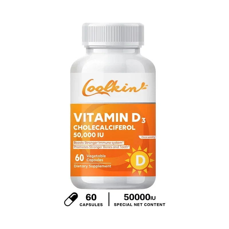 Vitamine D3 haute puissance 50 000 UI - 120 capsules végétariennes - Supplément de vitamine D sans gluten sans OGM