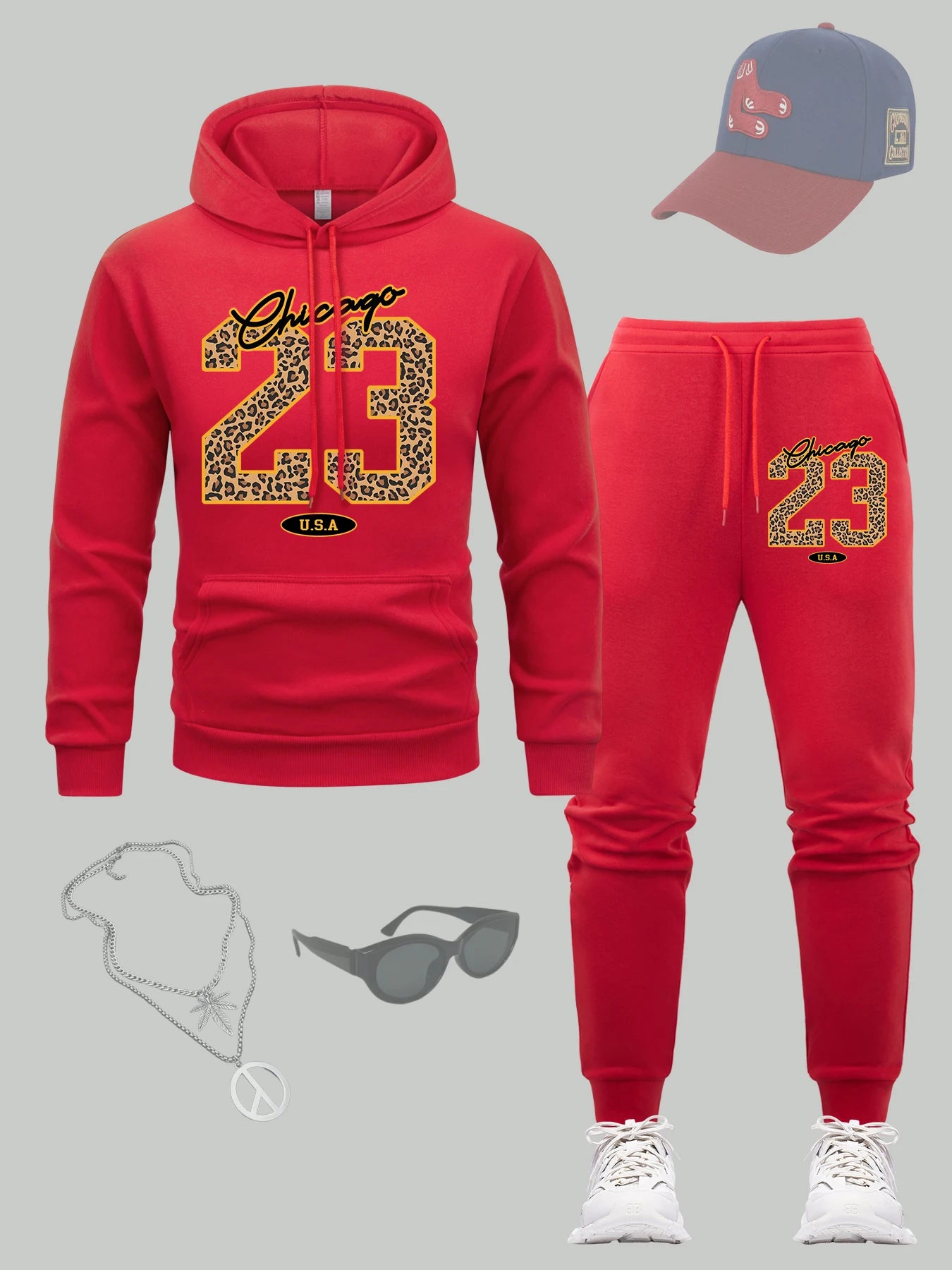 Chicago 23 Usa sweat à capuche imprimé ensemble hommes automne vêtements de sport décontractés ensembles polaire mode pull tout-Match Hip Hop mâle pantalons de survêtement