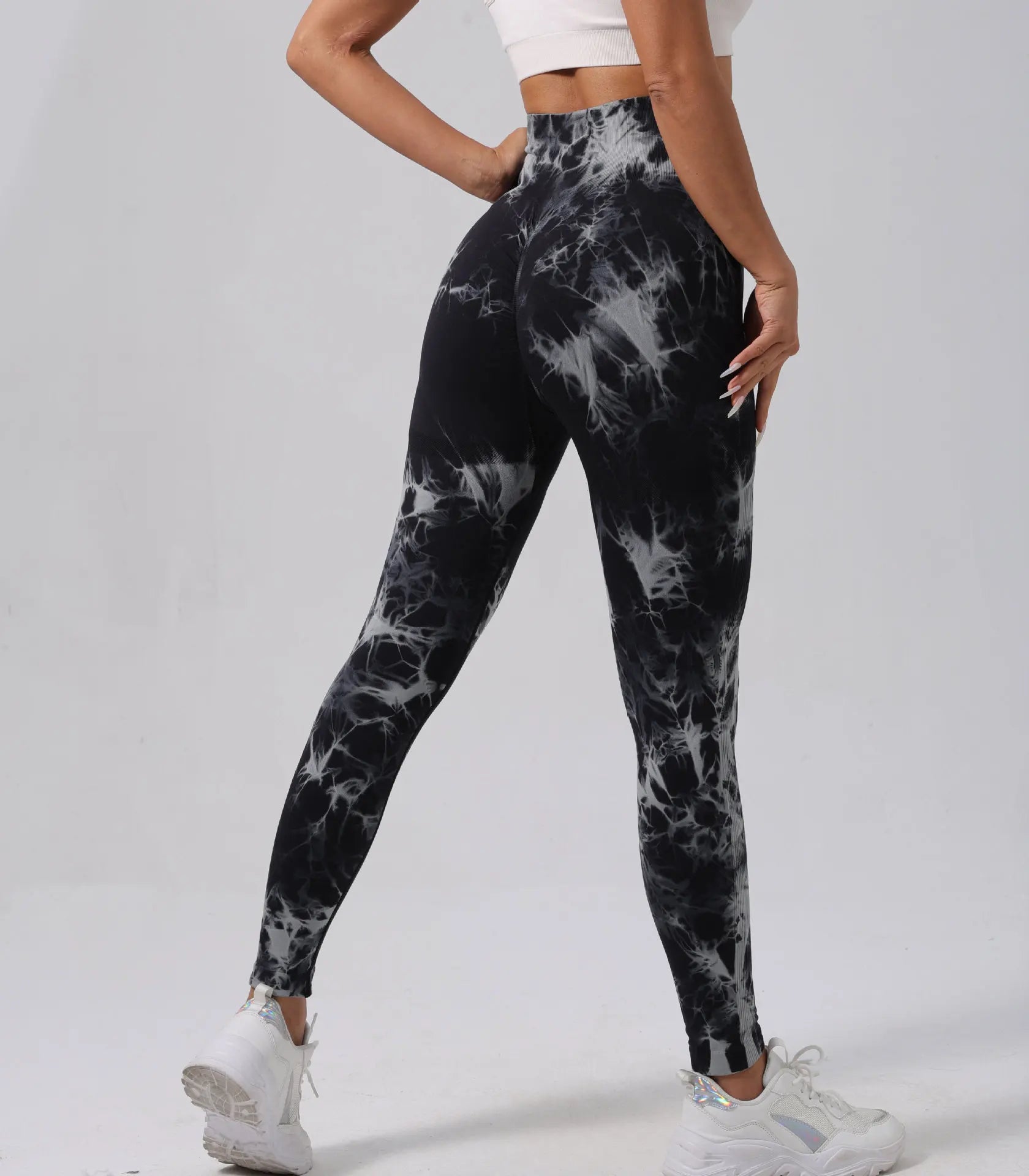 Femmes sans couture cravate colorant Yoga Leggings taille haute Fitness Sexy mode Leggings exercice course levage fesses cyclisme Leggings