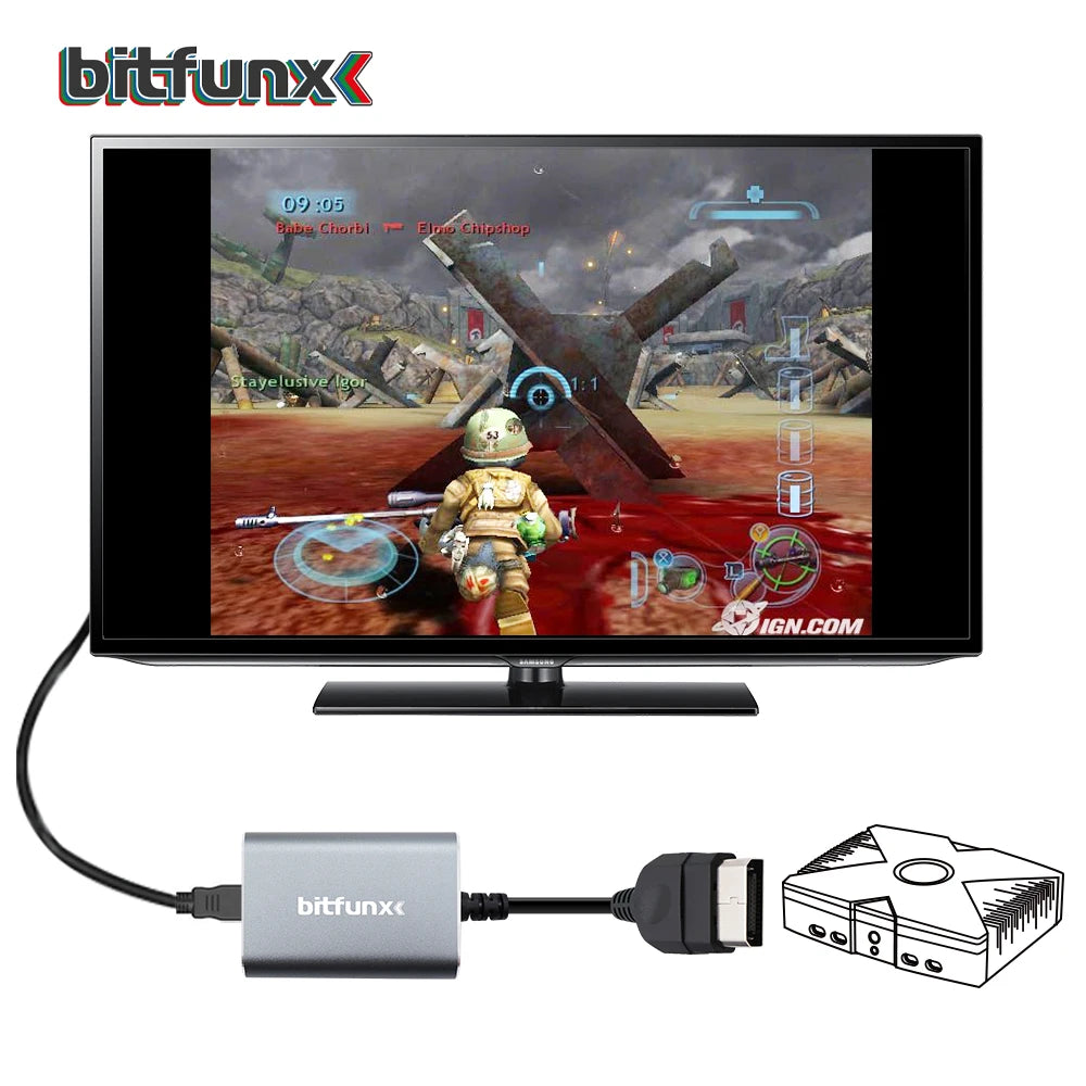 Adaptateur HDMI Bitfunx pour consoles de jeu rétro classiques XBOX, câble HD, accepte le son Surround numérique Dolby 5.1