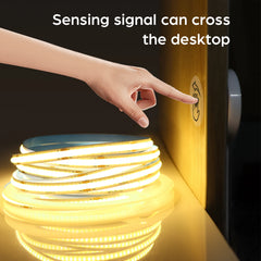 5V USB COB LED strip light, with manual scanning motion sensor and touch dimming switch, 1M-5M LED strip light, kitchen and bedroom lighting