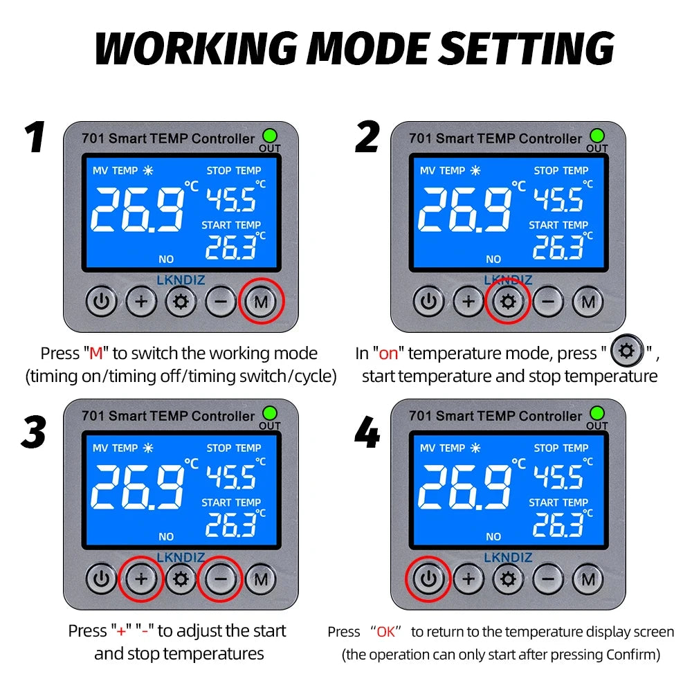 Contrôleur WIFI intelligent de température, Thermostat Constant, interrupteur de contrôle de synchronisation, contrôle du Cycle, Option de tête de capteur Multiple