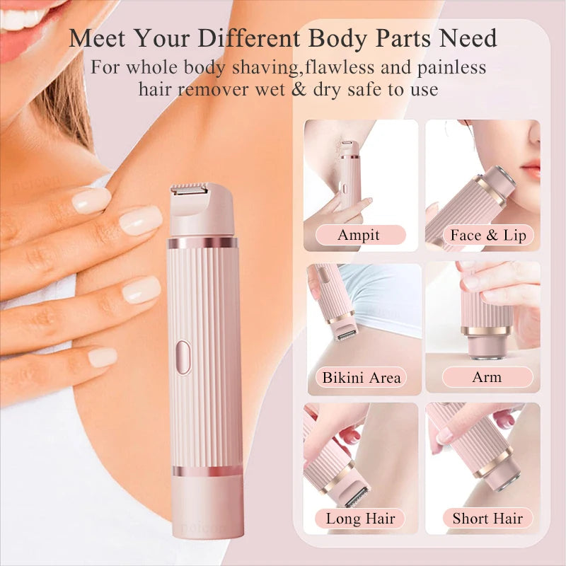 Tondeuse à barbe 2 en 1 rasoir électrique pour femmes Double tête épilation du corps aisselles Bikini tondeuse à barbe rasoir électrique