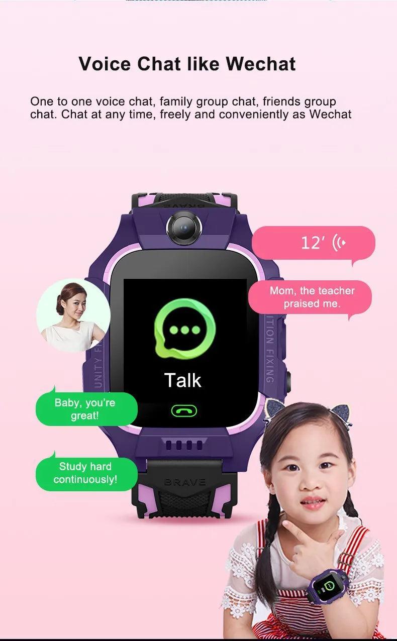 Q19B enfants montre intelligente SOS appel téléphonique localisation Tracker Anti-perte caméra écran tactile étanche étudiant montre-bracelet