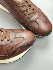 Baskets rétro en cuir véritable pour hommes, à lacets, chaussures de sport à l'offre elles optiques, confortables, polyvalentes, bonnes chaussures décontractées CommPiedmont, mode