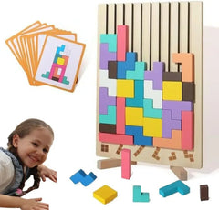 Puzzle en bois, jeu d'empilage pour activité de rassemblement familial, casse-tête STEM pour enfants et adultes, éducatif sensoriel Montessori