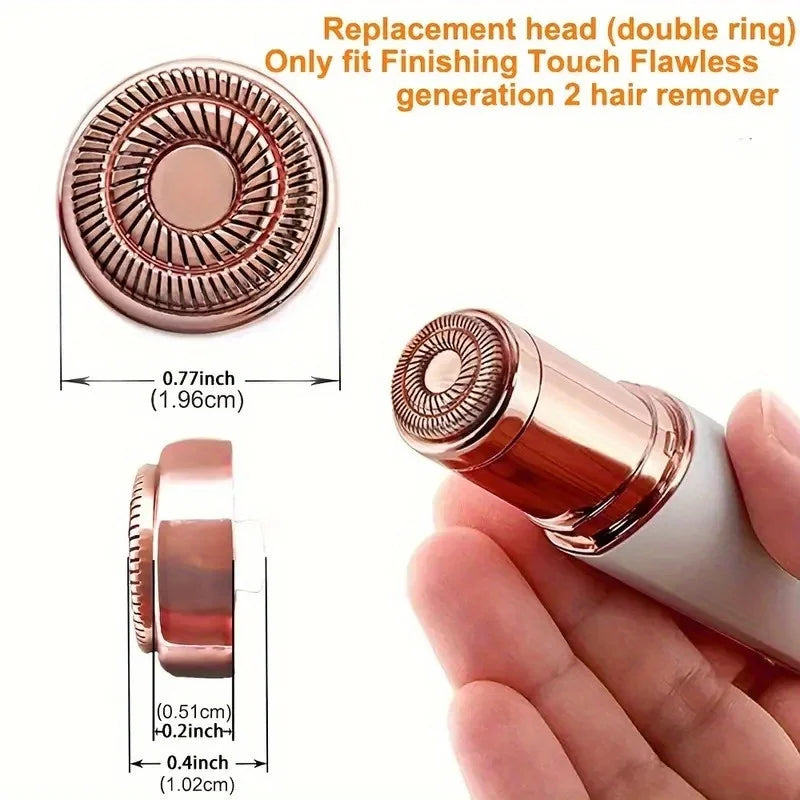 Replacement heads for facial hair removal, for a flawless finish, touch-sensitive facial hair removal tool for women, 4-point view
