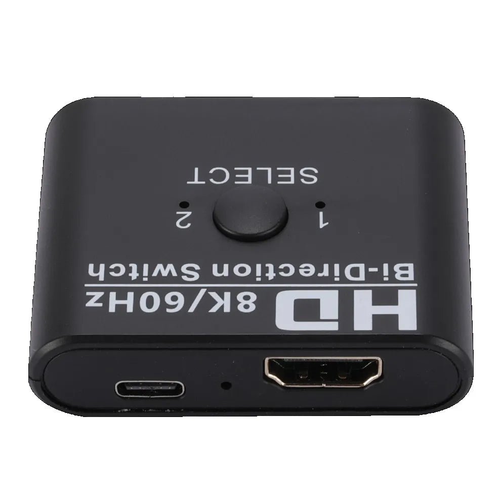 8K 60Hz 4K 120Hz HDMI Switch, 2-Port Bidirectional HDMI Splitter Switch for Laptop, Xbox, PS3/4, TV Box, and Projector/TV Monitoring