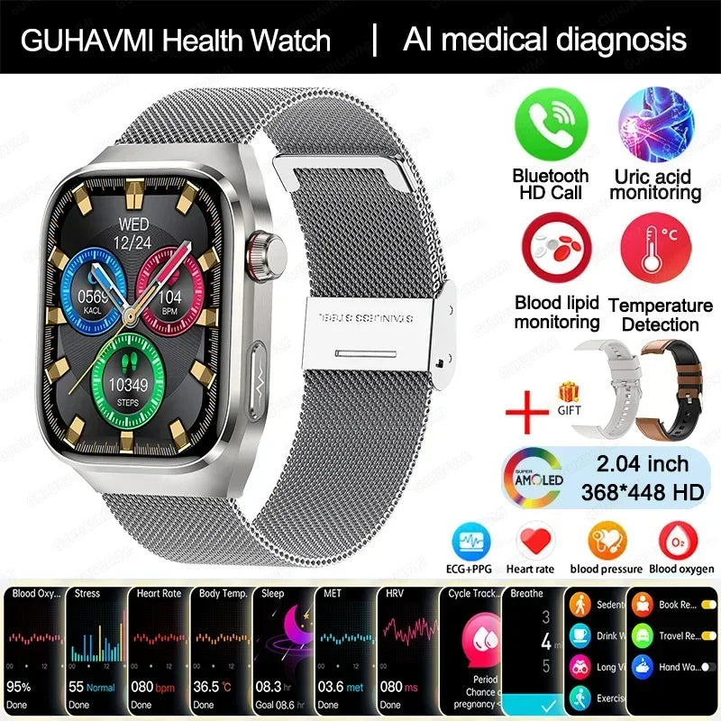 Xiaomi pression artérielle acide uricique graisse corporelle Smartwatch Micro examen physique orgue santé montres Bluetooth appel montre intelligente