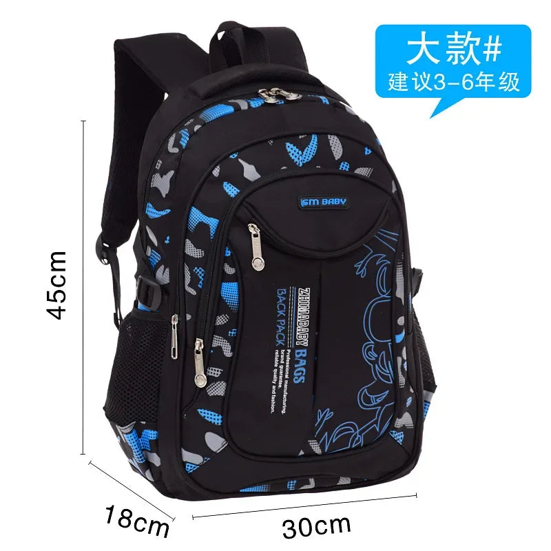 SR-Sac à Dos d'École Primaire Étanche pour Garçon, Cartable de Livres, Orth4WD