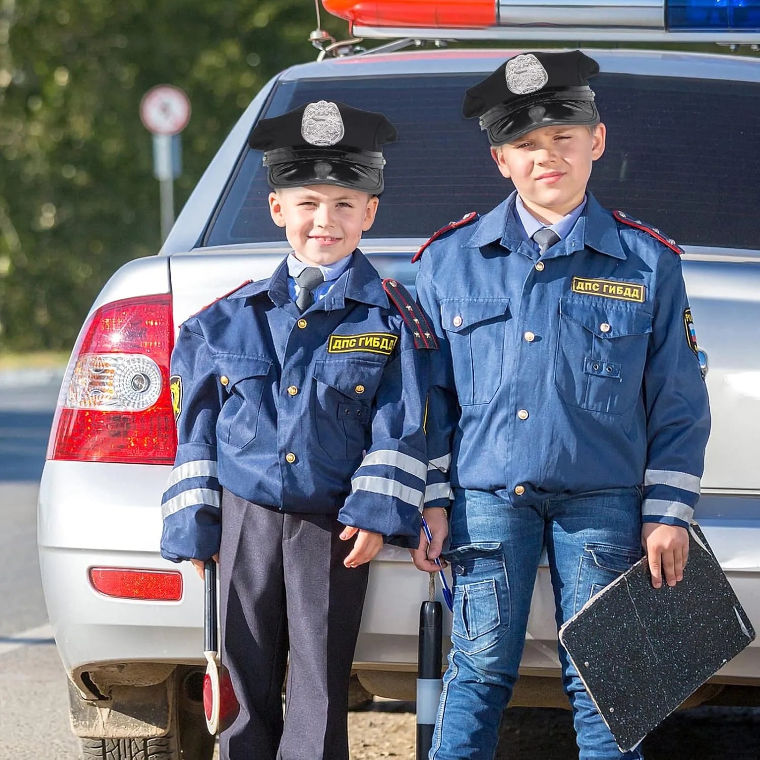 Chapeau de police pour enfants Chapeau pour enfants Couvre-chef Costume pour enfants Chapeau de police pour carnaval Vacances Performance sur scène Anniversaire Fantaisie Dres