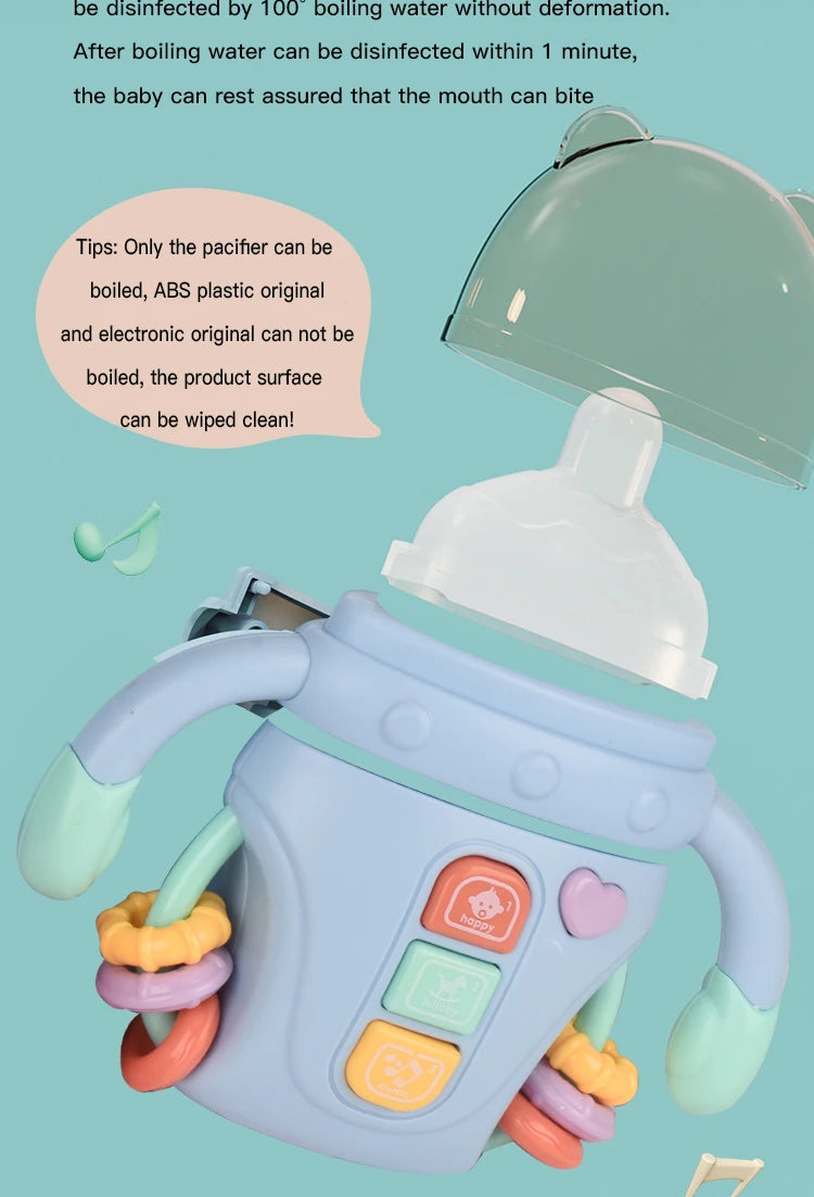 Hochet pour bébé, jouet d'apprentissage sensoriel Musical avec musique et lumières, sucette de dentition pour tout-petits, garçons et filles, cadeaux 0-24M