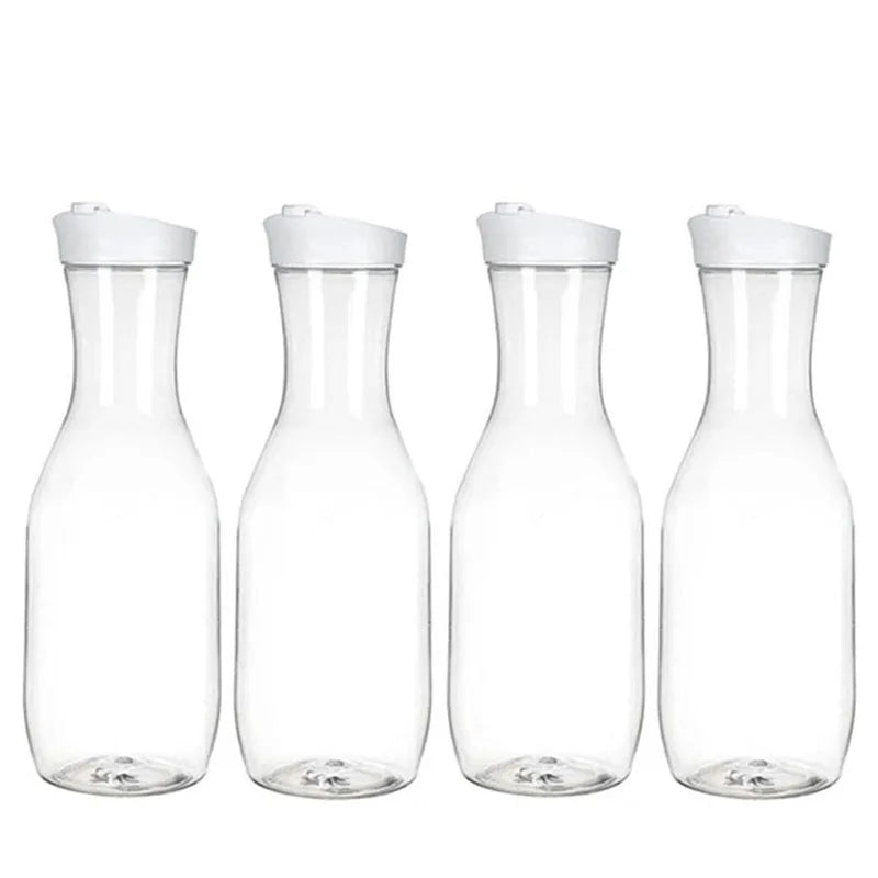 Grande bouteille d'eau en plastique avec bouchon rabattable, récipient à jus à base carrée, bouteille d'eau en plastique transparent, bouteille de lait de boisson, 50 oz
