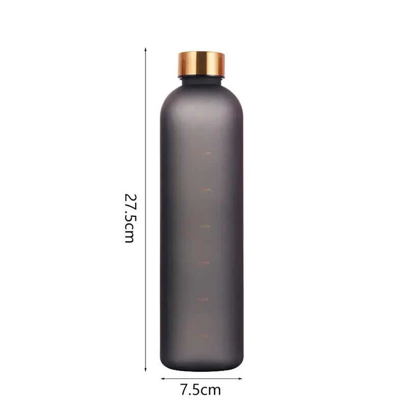 Nouveau 1L bouteille d'eau avec timbre de temps sans BPA réutilisable Fitness Sports voyage en plein air étanche tasse d'eau bouilloire givrée