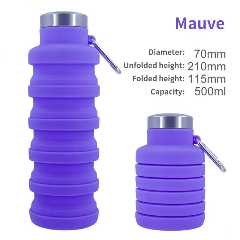 1pc Pliable Bouteille D'eau, Réutilisable Sans BPA Silicone Pliable Bouteilles Portable De Noël Cadeaux, Thanksgiving Cadeaux