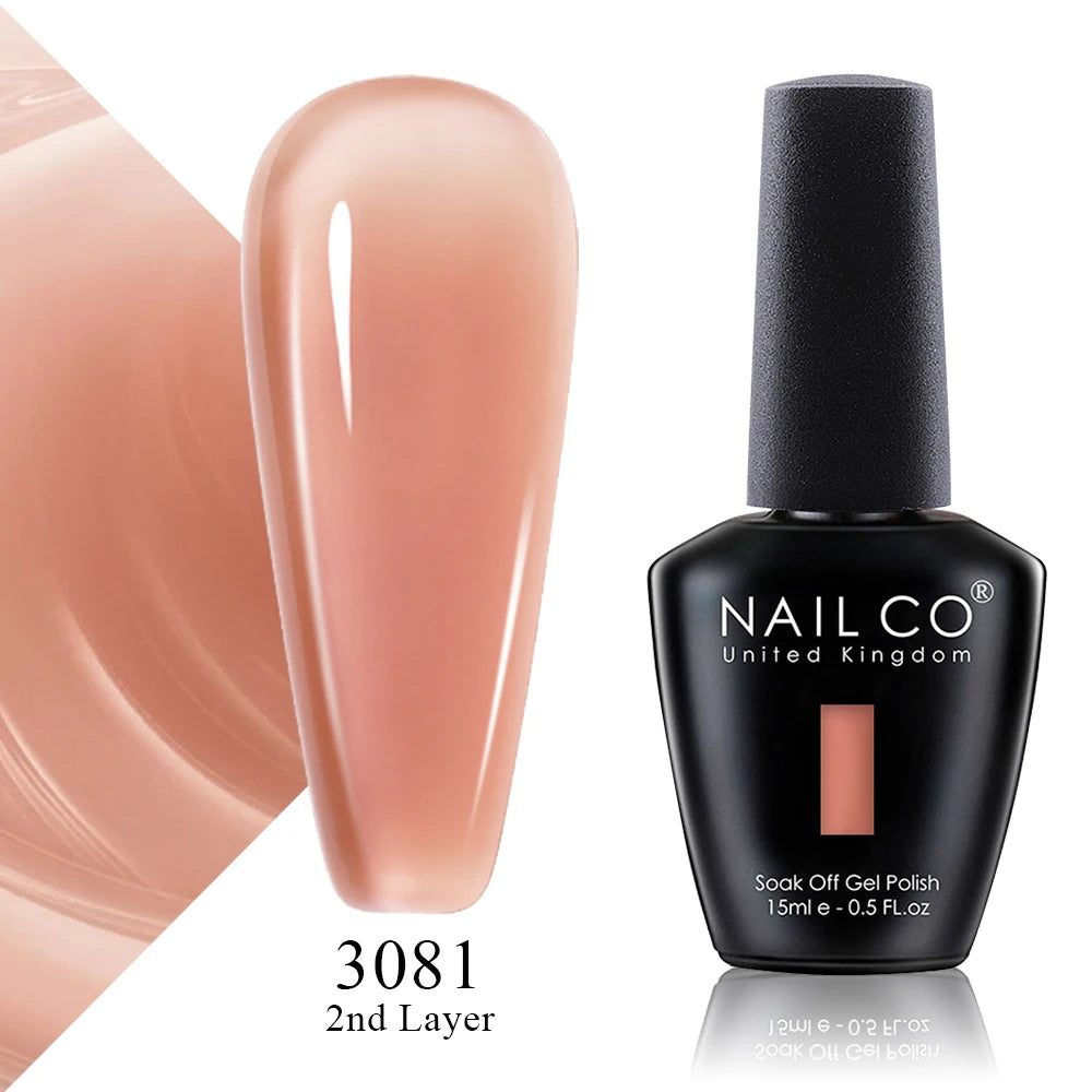 NAILCO 15ml Vernis à ongles Gel Vernis Semi Permanent UV Gel Vernis manucure Vernis Nail Art Nude Gel Poliish