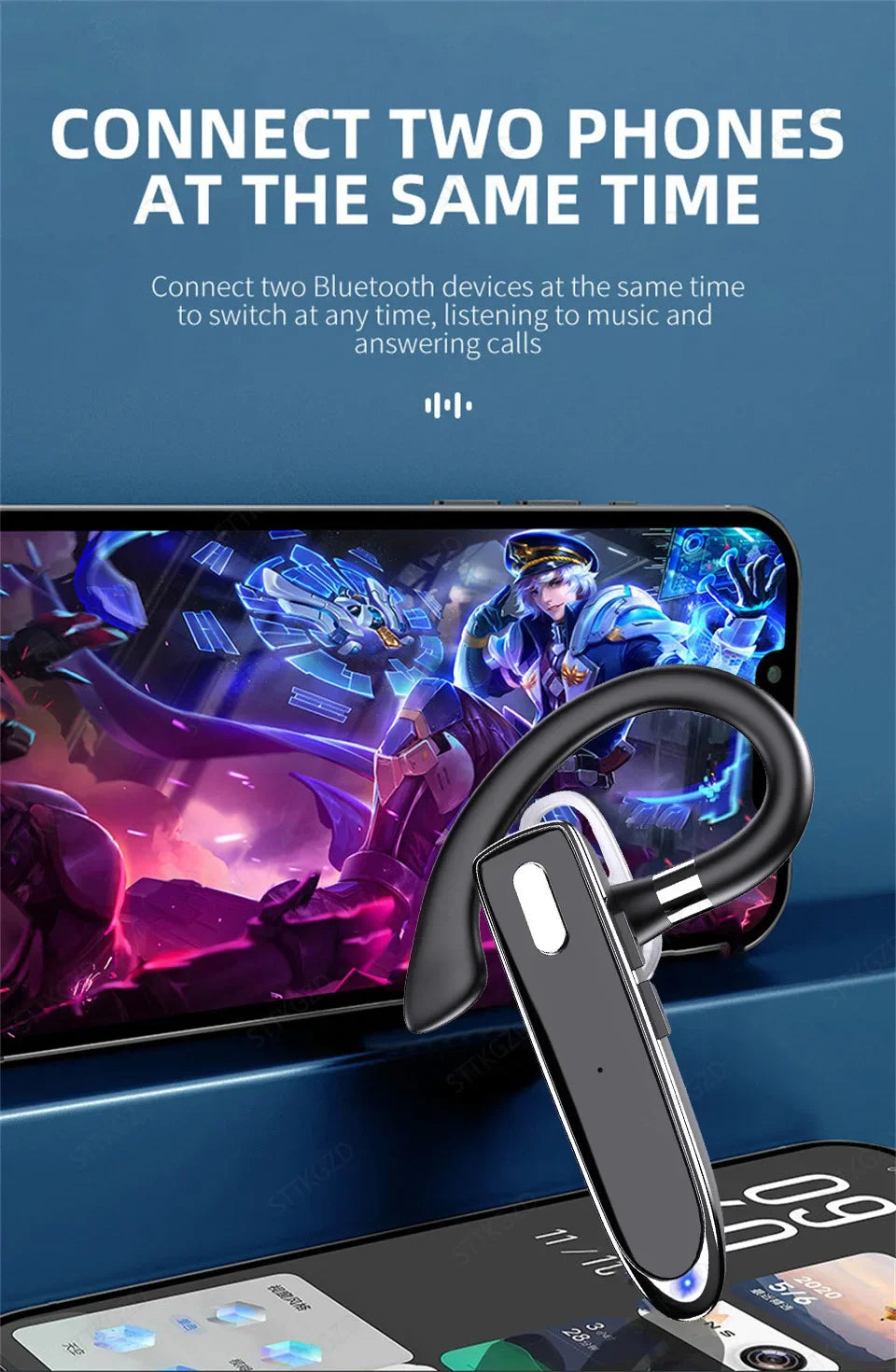 Casque sans fil Bluetooth écouteur avec microphon ENC suppression du bruit mains libres parlant casque affaires Auriculares conduite
