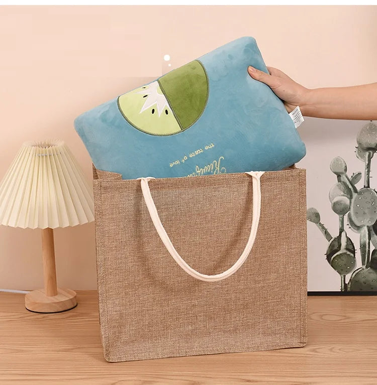 Sac à main en jute de coton peint à la main, sac en chanvre, sac en lin, sac à provisions, sac recouvert de film, sac à main imperméable