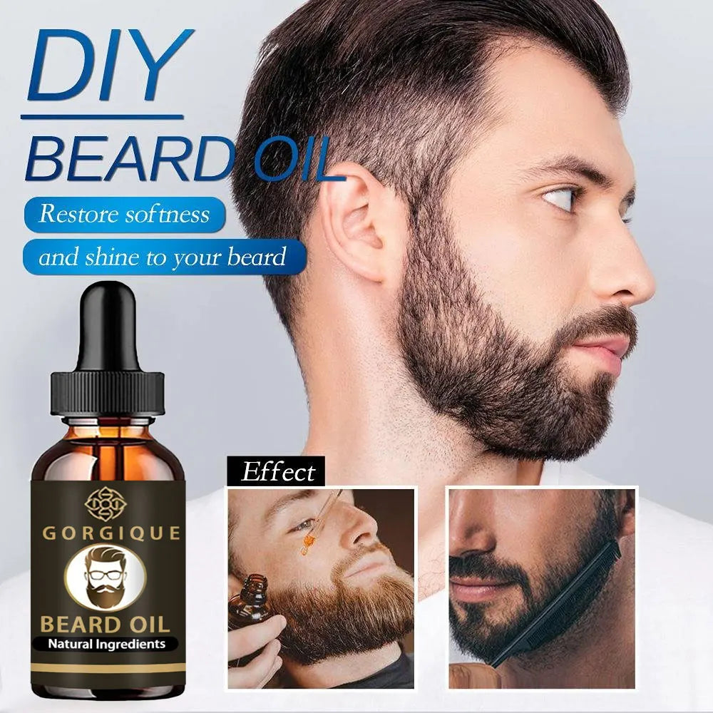 Huile naturelle pour la croissance de la barbe pour hommes, hydratante, lissante, outils de croissance des cheveux, revitalisant pour messieurs, soins pour la barbe