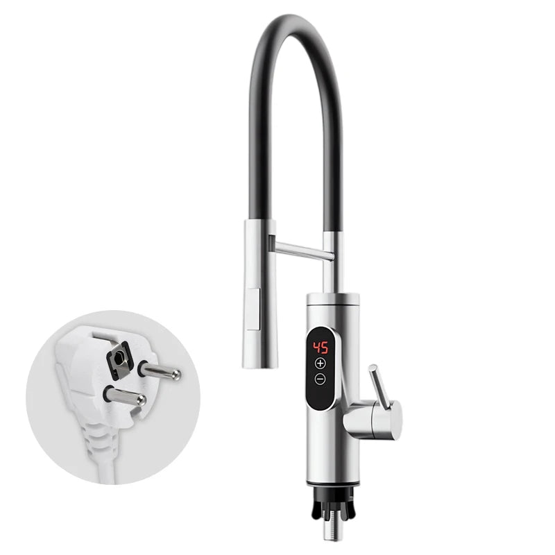 Chauffe-eau électrique 220V, robinet de cuisine, chauffage instantané sans réservoir, mélangeur chauffant coulant, affichage numérique pour sous l'évier