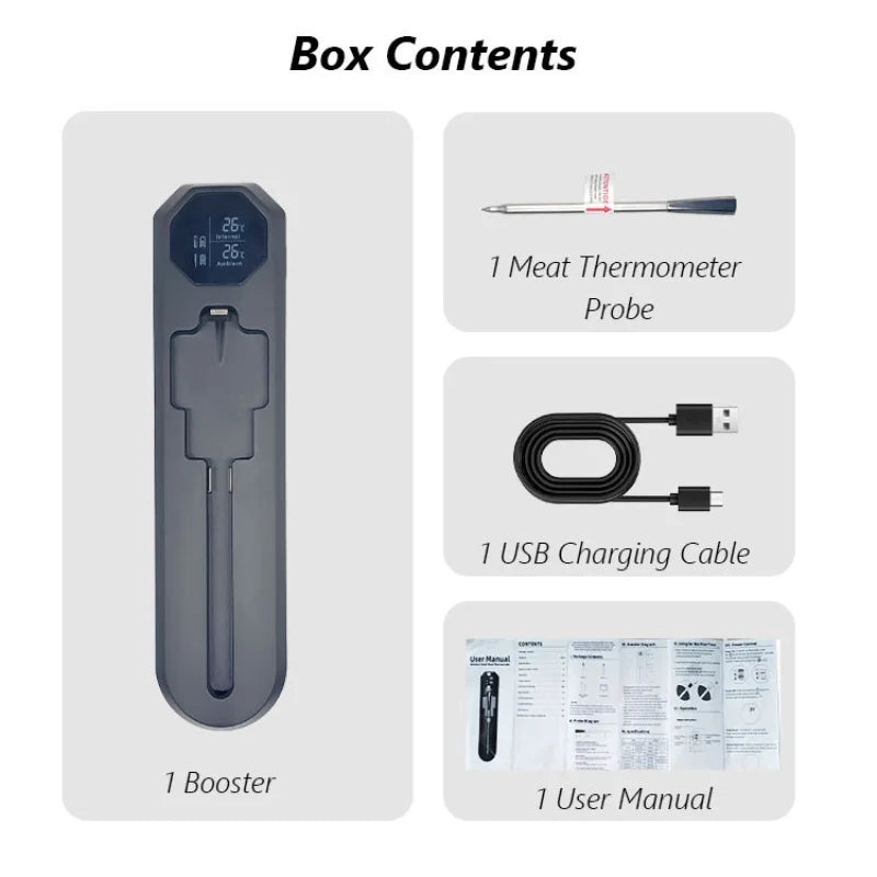 Thermomètre numérique pour cuisine thermomètre à viande sans fil Bluetooth IP67 thermomètres à affichage étanche pour griller BBQ alimentaire