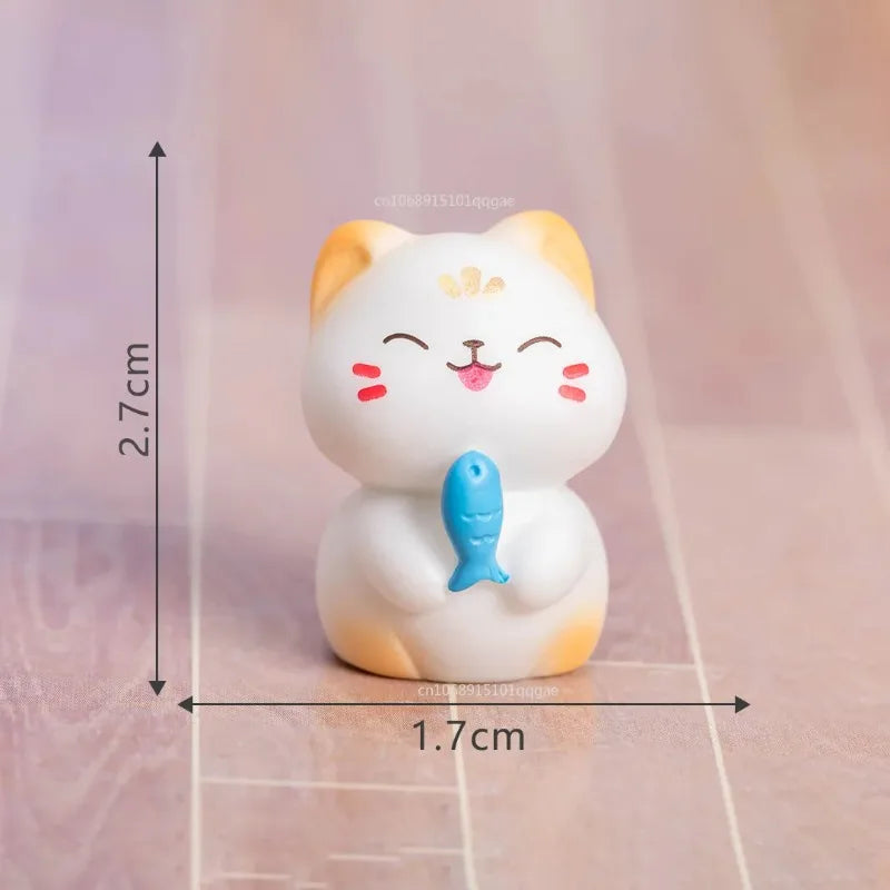 Nouveau modèle de chat de richesse de dessin animé mignon créatif, décoration de bureau, Figurine animale, ornements de chat, accessoires de décoration