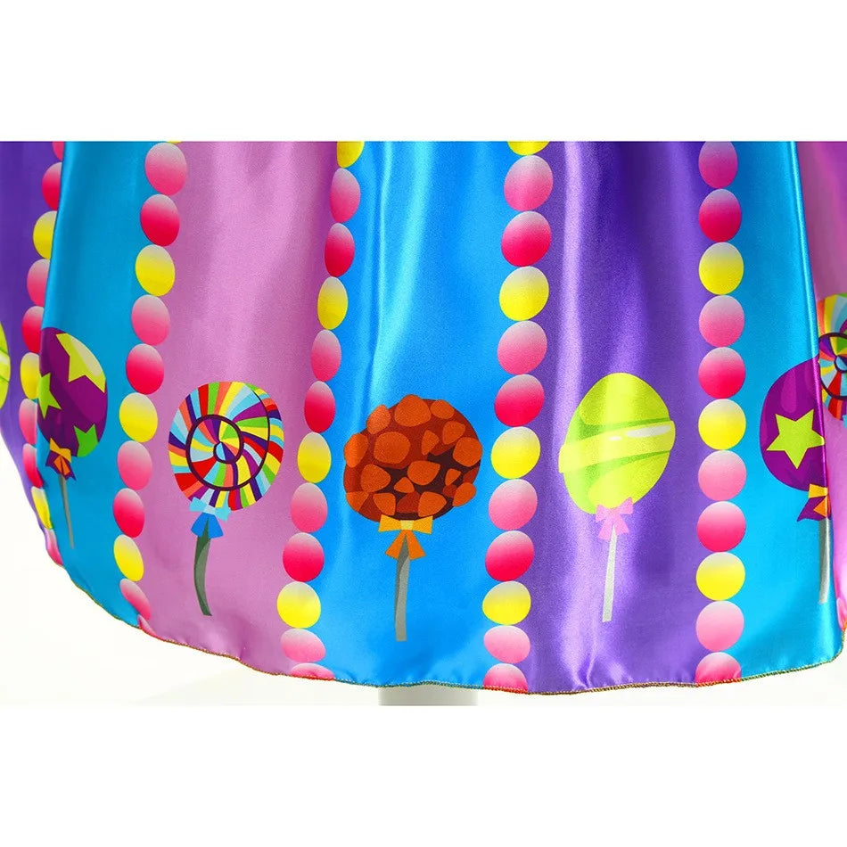 Robe sucette sucette pour filles, costume de carnaval, costume d'anniversaire pour petits enfants, tutu arc-en-ciel de paupières, vêtements de mariage pour enfants, bonbons doux, nouveau