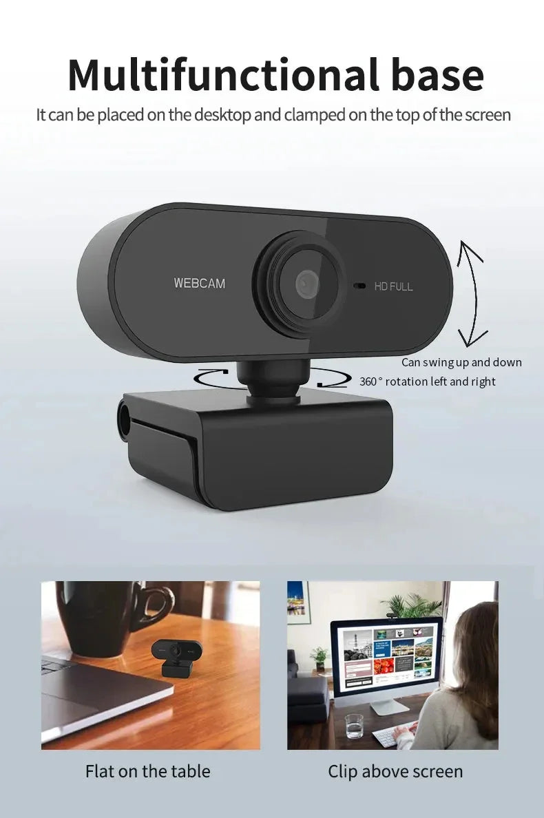 Caméra 1080P HD ordinateur HD USB caméra intégré Microphone USB caméra réseau caméra Web pour le travail avec trépied de Microphone