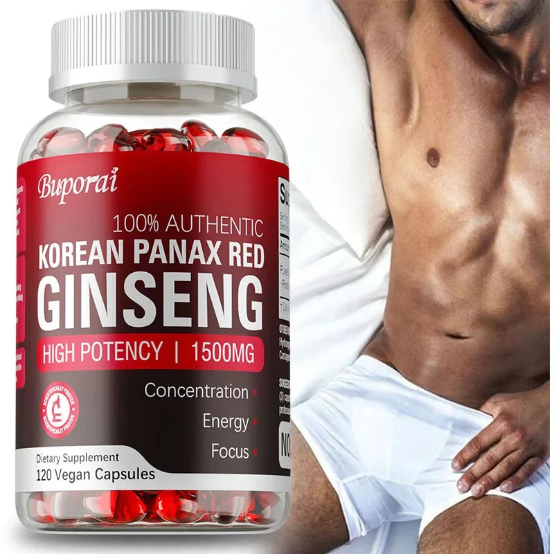Supplément coréen au ginseng Panax rouge – Améliore l'endurance, la force et l'équilibre de l'humeur fort pour l'énergie, l'endurance et la concentration – 120 pièces