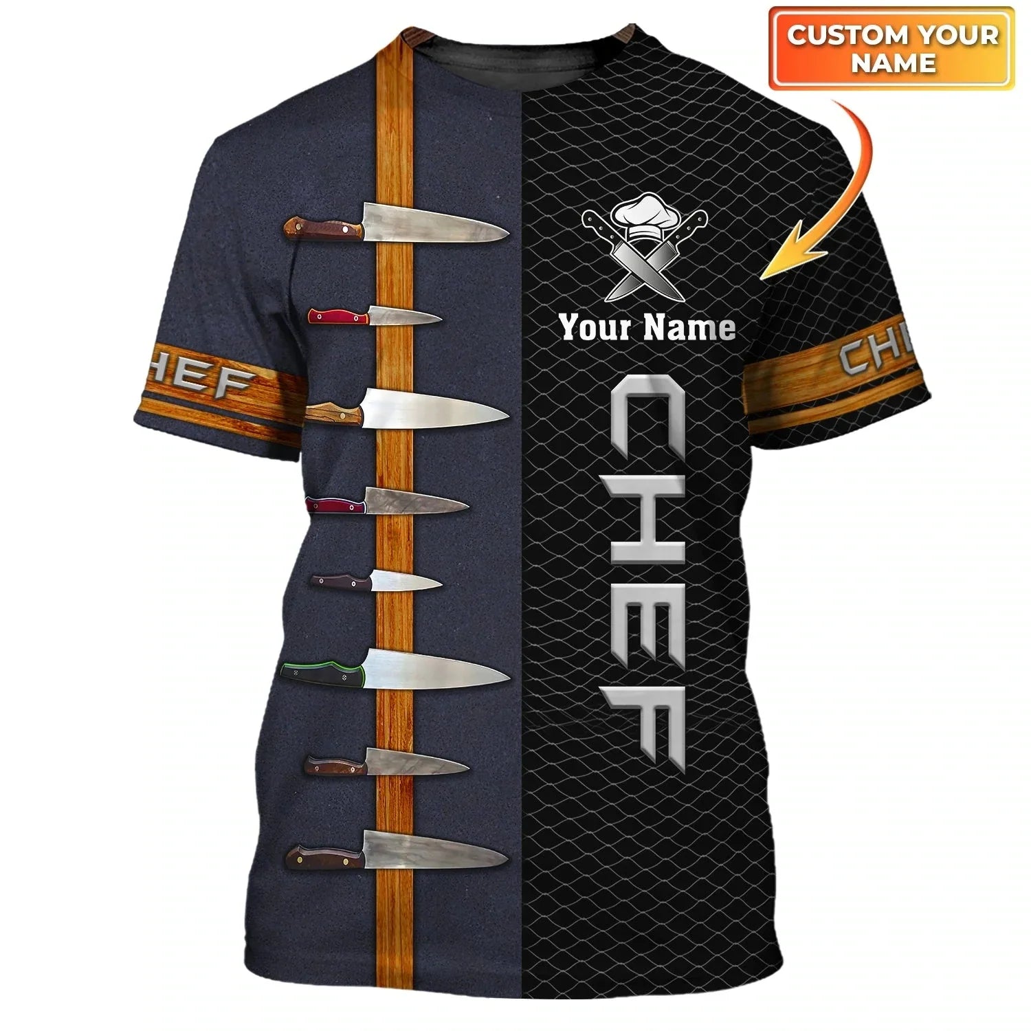 Uniforme de travail de chef pour hommes, T-shirt avec nom personnalisé, impression 3D, décontracté, 2023, séchage rapide et respirant, grande taille