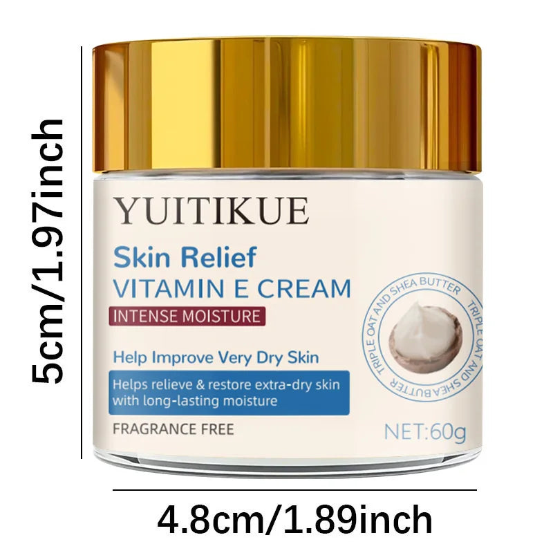 YUITIKUE Crème à la vitamine E, hydratante intensément, aide à améliorer la peau très sèche, soulage et restaure l'hydratation extrême sèche