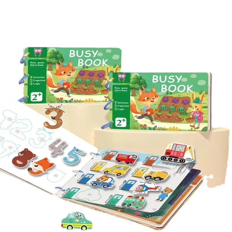 Livre occupé Montessori pour enfants en bas âge, jouets éducatifs pour bébés, livre silencieux, chiffres d'animaux, puzzle assorti