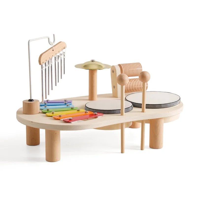 Jouets éducatifs pour bébés, cloches éoliennes en bois, jouets musicaux Montessori pour enfants, Xylophone, cadeaux d'anniversaire pour nouveau-nés, jouets de Table musicale