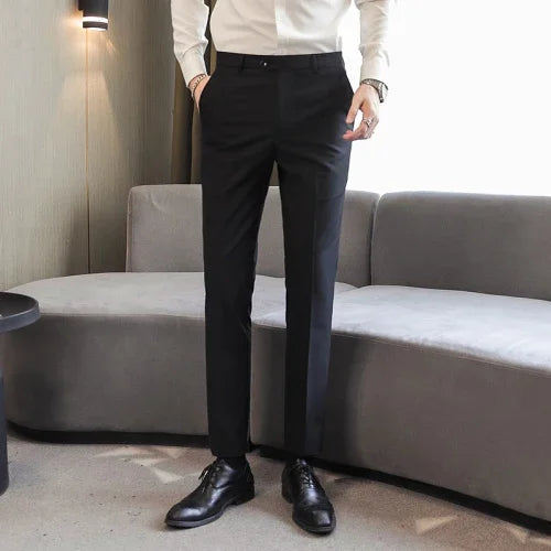 Pantalons formels hommes 2024 nouveau élégant homme bureau travail pantalon décontracté élastique coton pantalon hommes 17 couleurs pantalons Hombre