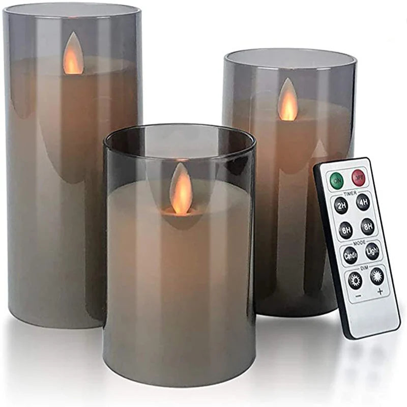 Bougies sans flamme 3D wick bougie LED électrique à piles avec télécommande pour fête hôtel mariage décoration d'anniversaire