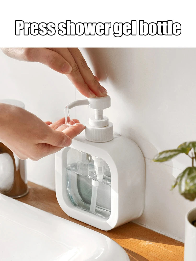 Bouteille distributrice de savon de grande capacité, bouteille de presse en plastique transparent et visible, adaptée aux voyages, à la cuisine, à la salle de bain