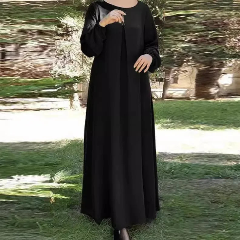 Robe Longue pour Femme Musulmane, Vêtement Éducatif, Eid Abaya, Dubaï, Arabie Saoudite, Maroc, Jalabiya, Ramadan, Couleur Unie, Islam Modeste