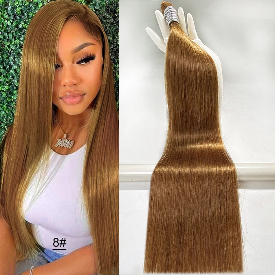 613 Straight Human Hair Bundles, No Weft, 100% Virgin, Highlighting Original Russian Natural Unprocessed Blonde Loose Extensions