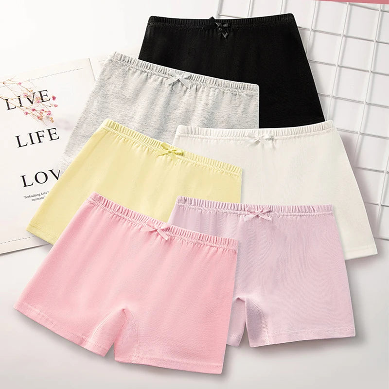 Culottes pour enfants filles, 4 pièces, pantalons de sécurité respirants en coton doux, sous-vêtements de couleur unie, Leggings quatre saisons à la mode pour 2 à 13 ans