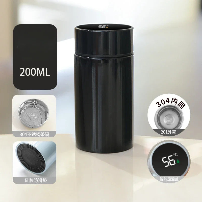 Bouteille d'eau Thermos intelligente de 200ML, affichage Intelligent de la température, flacons sous vide en acier inoxydable, avec filtre, tasse en T