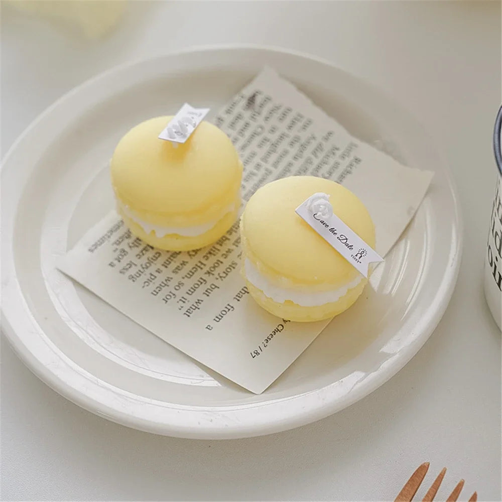 Bougies parfumées Macaron végétal naturel, Magnolia Yulan, Fruits parfumés, aromathérapie, fête, feuille rouge fraîche, bougie pour la maison
